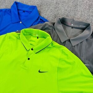 [Lot of 3]Nike Mens M Tiger Woods Collection Dri-FIT Golf Polo Shirts Athletic